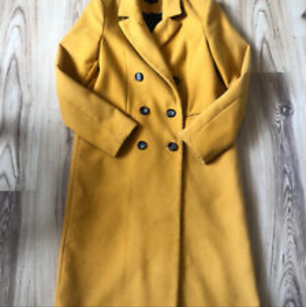 Brand new Topshop mustard yellow long coat size 6